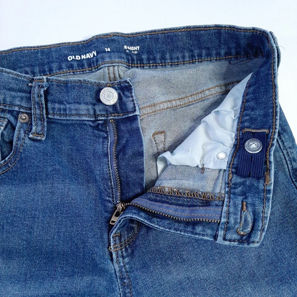 Old Navy Straight Built-In Flex Blue Jeans